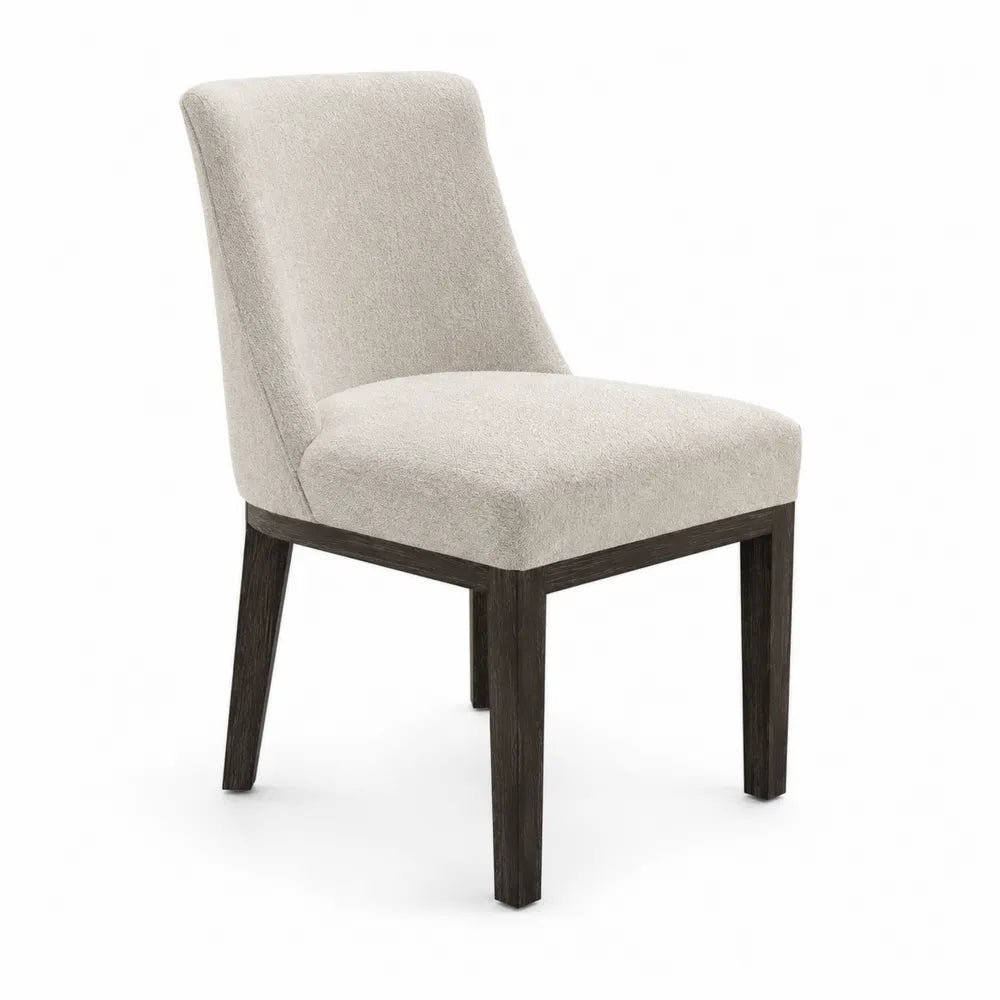 Chaise en bois avec tissu beige