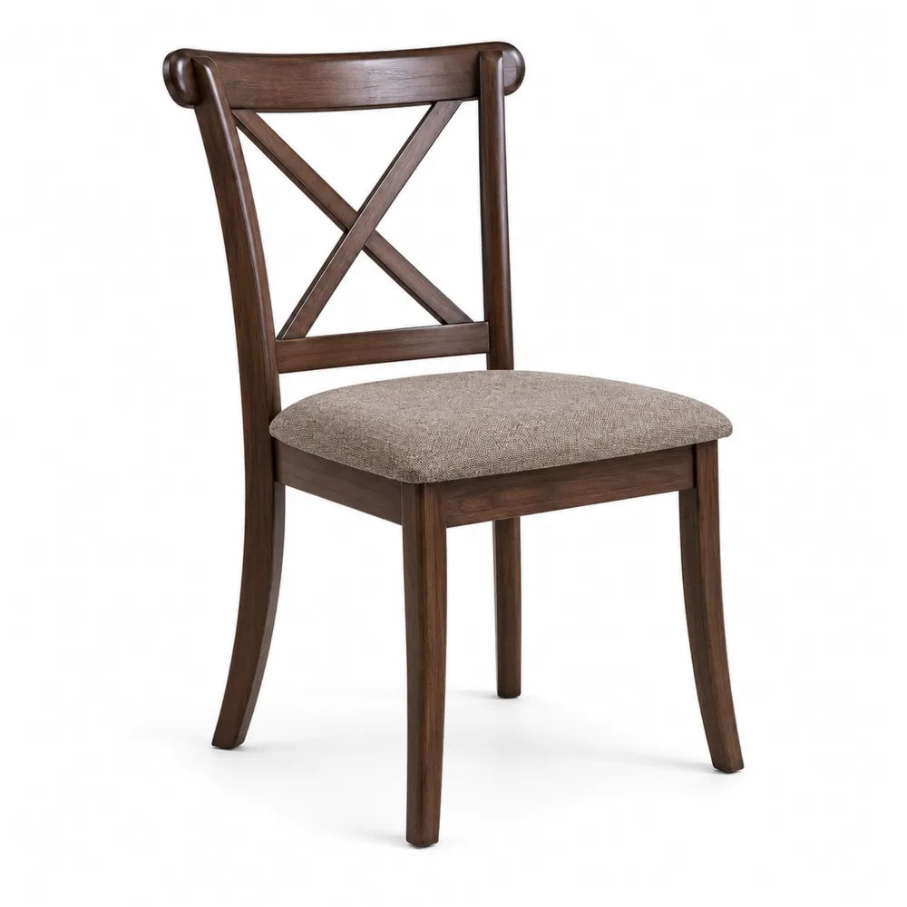 Chaise en bois avec siège en polyester beige