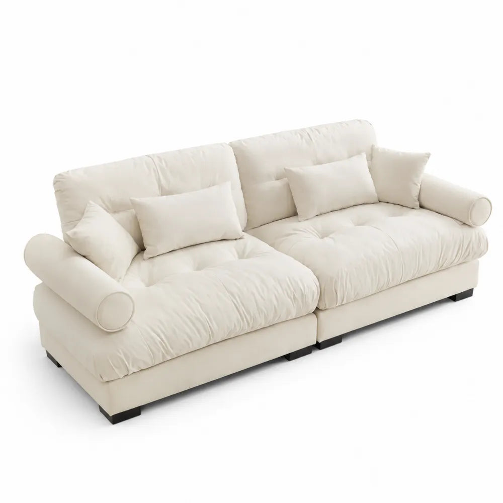 Canapé modulable 3 places en tissu Beige