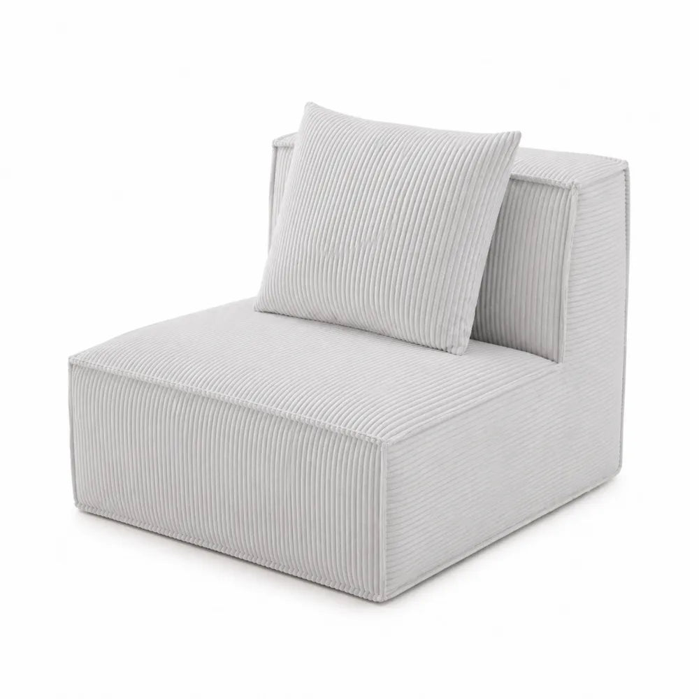 Fauteuil modulaire en velours côtelé Gris