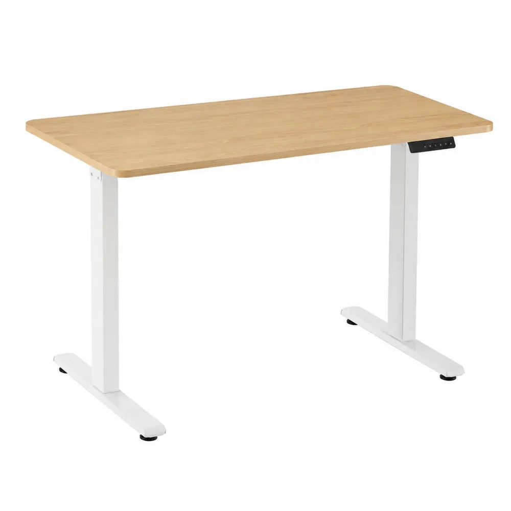 Bureau réglable en hauteur en bois et métal blanc 120x60 cm